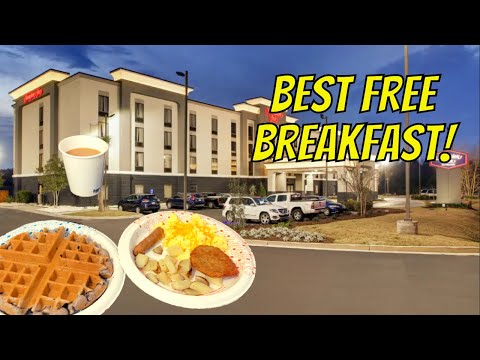 Great Free Breakfast!  Room Tour Yemassee SC Hampton Inn