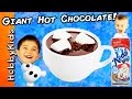 World's Biggest WARM CHOCOLATE Surprise Egg! TOYS + Make a HUGE Cocoa Drink by HobbyKidsTV