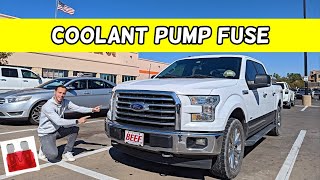 FORD F150 ELECTRIC COOLANT PUMP FUSE LOCATION REPLACEMENT F 150 AUXILIARY COOLANT 2015 2016 2017