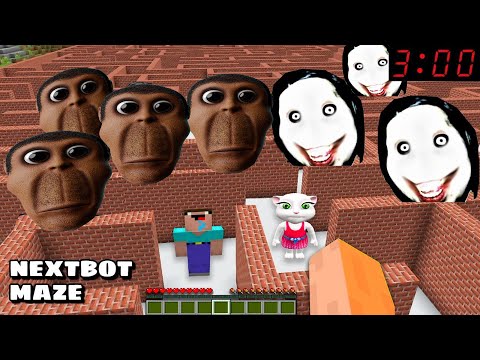 OBUNGA  NEXTBOT AND JEFF THE KILLER CHASED ME in MAZE Minecraft - NEXTBOTS