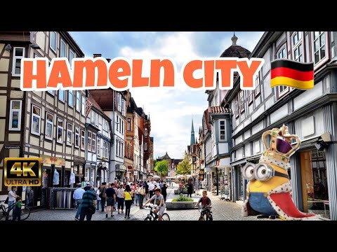4k Hameln City Germany 🇩🇪 walk in Tour 2022 Ultra HD   Walking Tour   With Captions