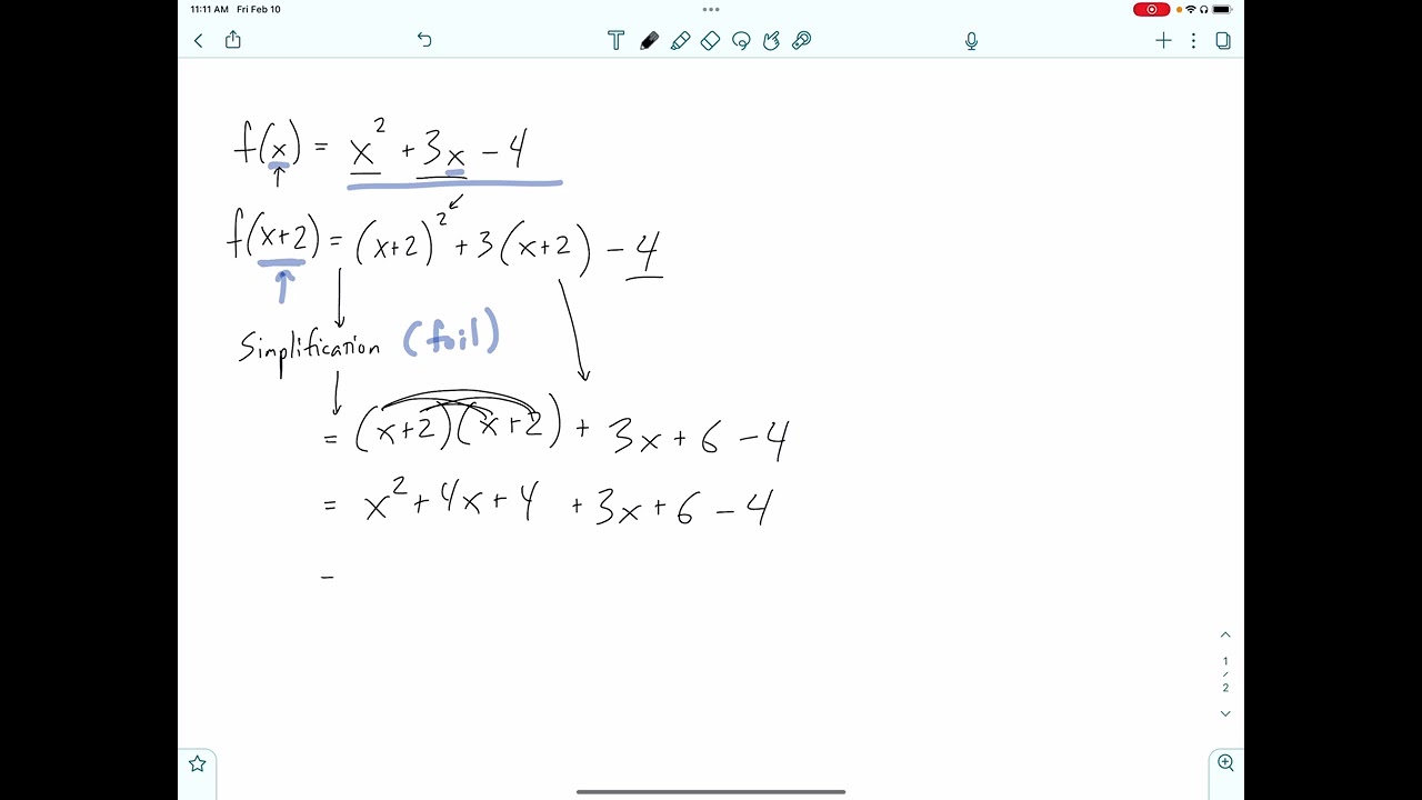 11.4 – Simplifying Expressions with Function Notation