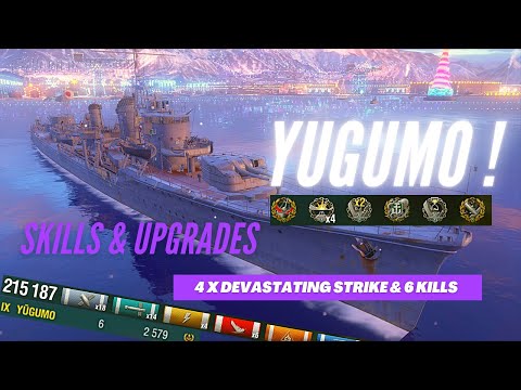 Japanese Destroyer YUGUMO wows ( 4 x Devastating Strike 6Kills ) World of Warships #gaming