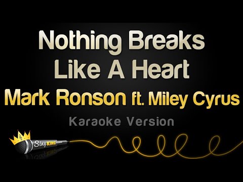 Mark Ronson ft . Miley Cyrus - Nothing Breaks Like A Heart (Karaoke Version)