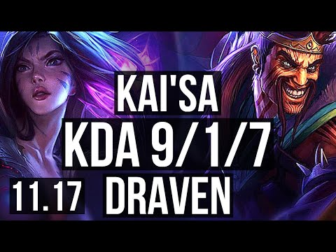 KAI'SA & Thresh vs DRAVEN & Pyke (ADC) | 9/1/7, 1.4M mastery, Dominating | NA Diamond | v11.17