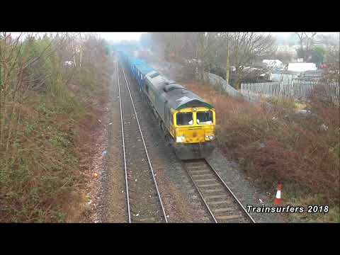 Freightliner Class 66 No. 66571 on 6F33 Bredbury - Runcorn Folly Lane on 11.01.18 - HD