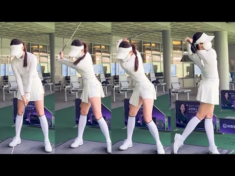 Hacherid Textbook!! The basic golf swing of a KLPGA pro Yiruna beautiful golfer!