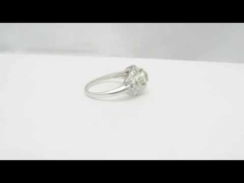 Platinum Old European Brilliant Diamond Art Deco Engagement Ring Circa 1920s Size 6.25