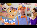 Arts And Crafts With Blippi Meekah Learning Colors Shapes Fun Educational Videos For Kids