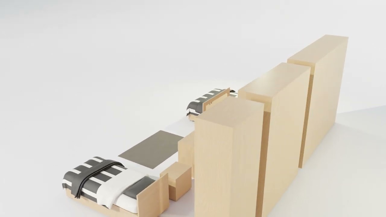 Conjunto completo de m&oacute;veis para quarto Modelo 3D