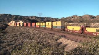 preview picture of video 'Three BNSF Trains Pass Through Silverwood HD'