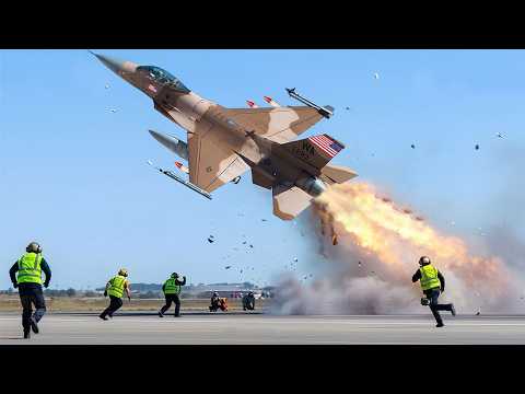 Iran Shocked! A female US F16 fighter jet pilot took off at full speed in an emergency situation