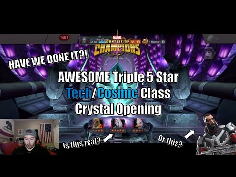 THE TIME HAS COME!! AWESOME Triple 5 Star Tech/Cosmic Crystal Opening | Marvel Contest of Champions