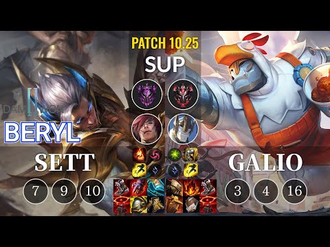 DWG BeryL Sett vs Galio Sup - KR Patch 10.25