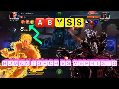 Abyss Of Legends - Human Torch Vs Ex. Mephisto ( Without Flame On ) | Marvel Contest Of Champions