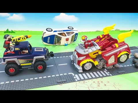 Пожарная машина Экскаватор Эвакуатор Полиция рабочие машины - Распаковка