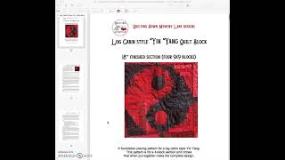 Yin Yang Quilt Block Pattern - Log Cabin Style - Downloadable