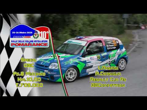 Rally Colline Metallifere Pomarance 2025 OBC Raspini Corniglia PS8 Micciano