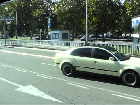 Belgrade airport Nikola Tesla bus line 72 awaiting departure towards the Centre of the city