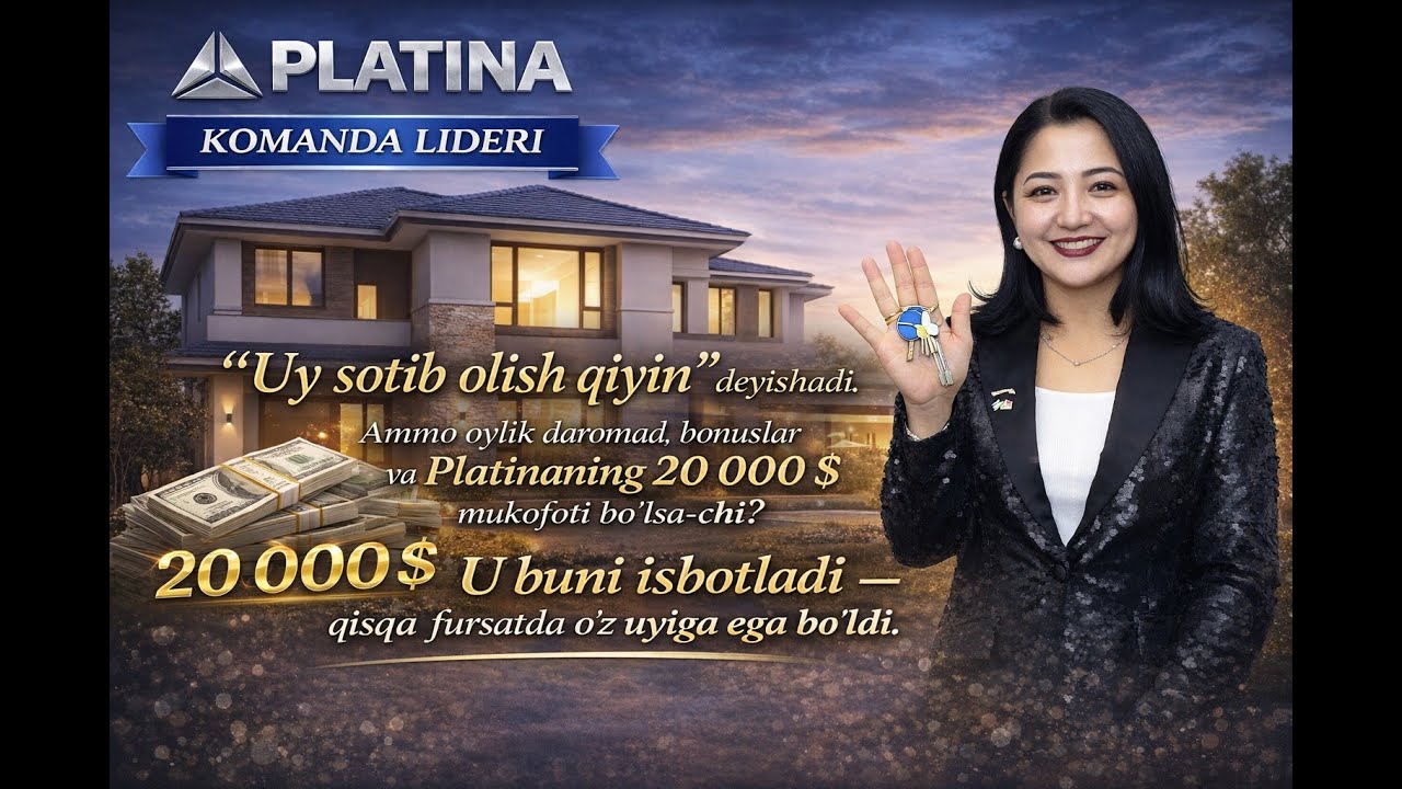 Uy sotib olish qiyin deyishadi Ammo to‘g‘ri yo‘l to‘g‘ri jamoa va to‘g‘ri tizim bolsa hammasi mumkin