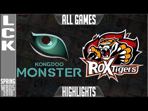 KDM vs ROX Highlights ALL GAMES | LCK Week 8 Spring 2018 W8D5 | Kongdoo Monster vs ROX Tigers