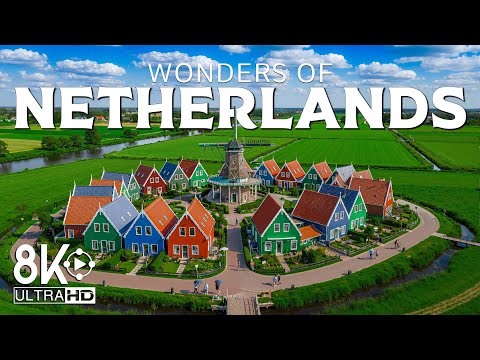 Чуда Холандије | Истражите ветрењаче, поља тулипана, градове и канале | Путовања, 8K UHD видео
