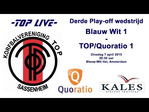 Derde Play-off wedstrijd Blauw Wit - TOP/Quoratio, dinsdag 7 april 2015