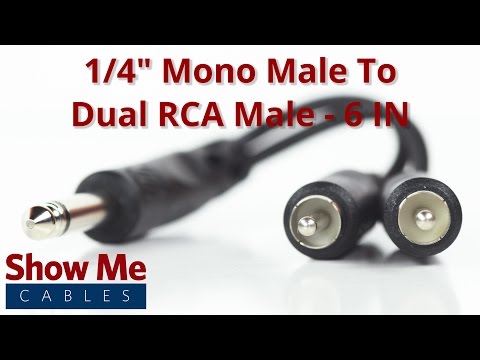 1/4 Inch Mono Male To Dual RCA Male Adapter #27-140-050