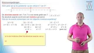 Modulus - modulusvergelijkingen - WiskundeAcademie