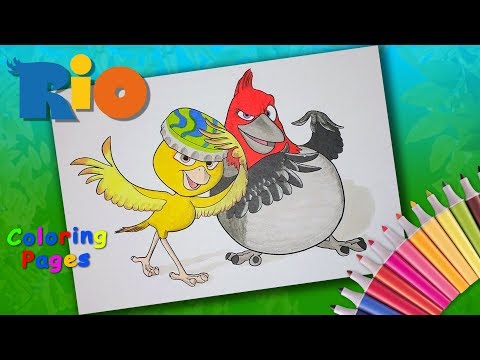 How to Coloring Nico and Pedro from the cartoon Rio. #Rio coloring page #forkids Video