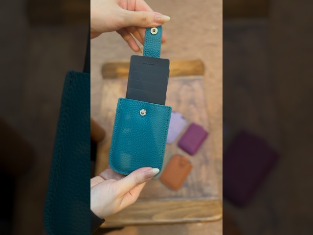 محفظة بطاقات صغيرة جلد طبيعي