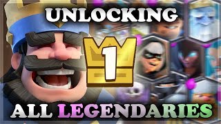 Level 1 Account Unlocking ALL Legendaries with King Chests | Clash Royale 🍊