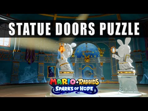 Mario + Rabbids Sparks of Hope Activate the statue Doors Puzzle in The Winter Palace
