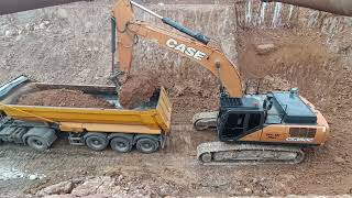 Case Excavator Mercedes Truck Loading