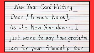 New Year Card for friend in English handwriting, #happynewyear