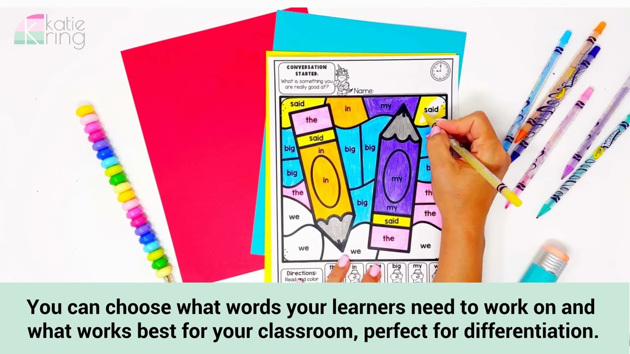 Editable Back to School Color by Sight Words