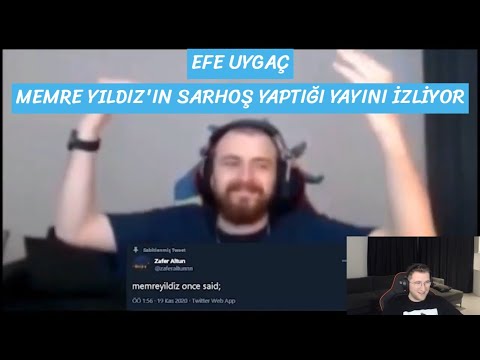 Efe Uygaç Memre Yıldız'ın Sarhoş  Olarak Yaptığı Yayını İzliyor