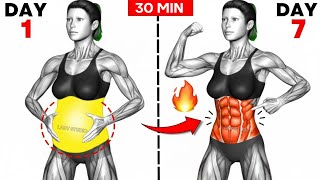 30 Min Standing Waist Slimming for Women | Lose Belly Fat No Jumping Home Workout