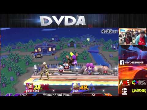 DVDA #8 Singles Winner's Semi-Finals: ZeRo (Diddy Kong) vs K9 (Sheik)