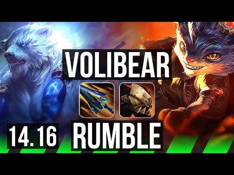 VOLIBEAR vs RUMBLE (JGL) | 68% winrate, 3/3/17, Rank 10 Voli | NA Challenger | 14.16