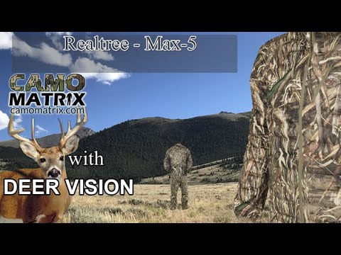 Realtree Max-5 with simulated deer vision on 14 Backgrounds.