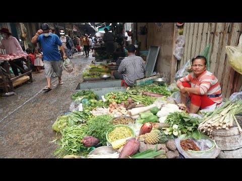 Amazing Girl Make & Cooking Cake on The Street - Morning Street Market Scene Near Phsa Orussey