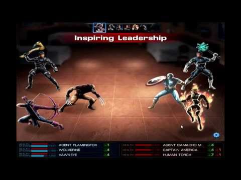Marvel: Avengers Alliance PVP - Wolverine/Hawkeye Vs. Captain America/Human Torch
