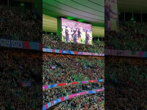 Irish fans' response to Haka before IRLvNZ rugby game on Rugby World Cup 2023