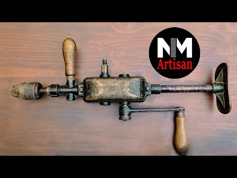 Restoration of an antique hand drill " tool restoration "