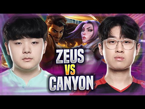 ZEUS vs CANYON! - T1 Zeus Plays Fiora TOP vs DK Canyon Akshan! | Season 2022