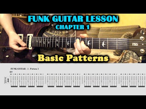 FUNK GUITAR LESSON + TAB Basic Patterns | Tutorial | How To Play | Chords | Beginners | Chapter 1