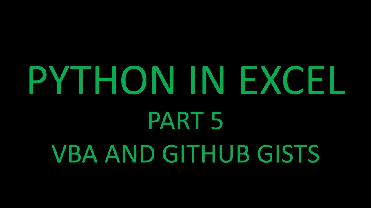 Python in Excel! Part 5 - Create Python cells from GitHub scripts using VBA! 🐍🤩