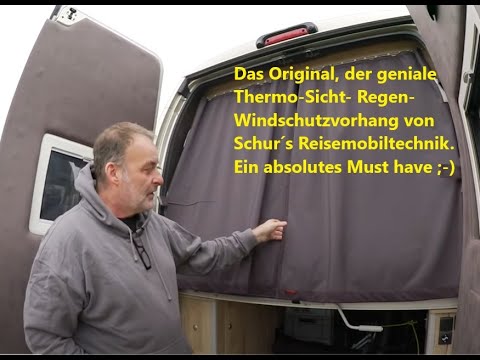 Multifunktionaler Thermovorhang für Kastenwagen, Teilint.-Alkoven – Sicht- & Wärmeschutz.