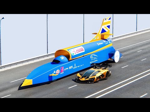 Lamborghini Terzo Millennio GTR Concept vs SSC Bloodhound at 20 KM Drag Race